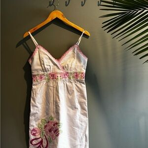 Lilly Pulitzer Textured White Dress with Pink Accents